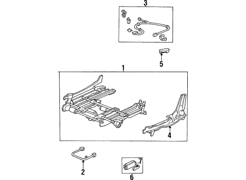 1996 Honda Accord Tracks & Components Switch Assembly, Power Seat (Jade Green) Diagram for 35950-SV1-L32ZA