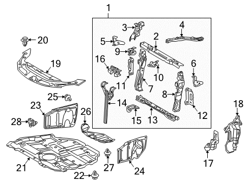 2011 Lexus CT200h Automatic Temperature Controls Upper Tie Bar Diagram for 53208-75010