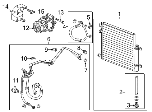 2014 Chevrolet Spark Air Conditioner Evaporator Tube Cap Diagram for 94816346