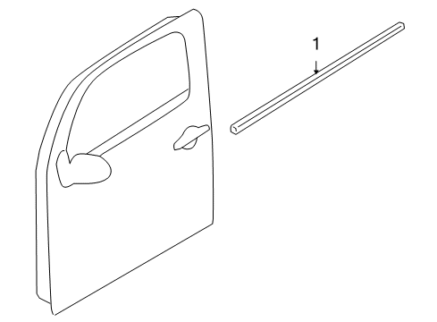 2009 Nissan Cube Exterior Trim - Front Door MOULDING Assembly - Front Door Outside, LH Diagram for 80821-1FA0A