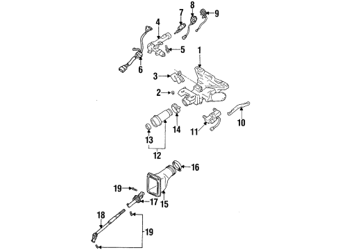 1993 Lexus SC300 Ignition Lock Telescopic Steering Gear Assembly, With Motor Diagram for 45800-24020