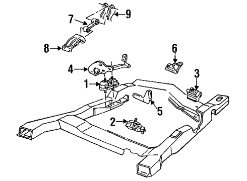 1985 Oldsmobile Cutlass Ciera Engine & Trans Mounting Cap Asm, Oil Filler Diagram for 22523616