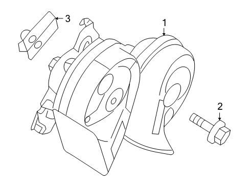 2015 Ford Special Service Police Sedan Horn Horn Bolt Diagram for -W710500-S900