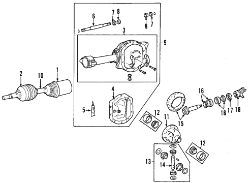 2007 Dodge Nitro Front Axle, Axle Shafts & Joints, Differential, Drive Axles, Propeller Shaft Front Drive Shaft Diagram for 52853363AF