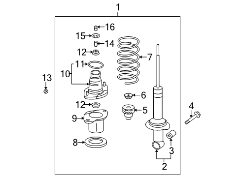 2009 Honda CR-V Struts & Components - Rear Spring, Rear Diagram for 52441-SWA-A11