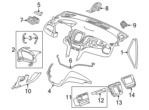 2018 Chevrolet Equinox Cluster & Switches, Instrument Panel Liner Diagram for 84159916