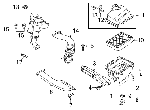 2014 Ford Fusion Air Intake Air Duct Diagram for DS7Z-9C623-D