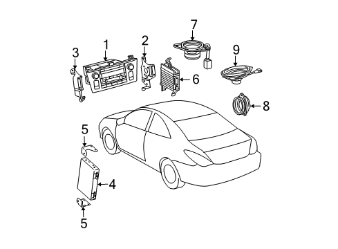 2004 Toyota Solara Sound System Front Door Speaker Diagram for 86160-0W760