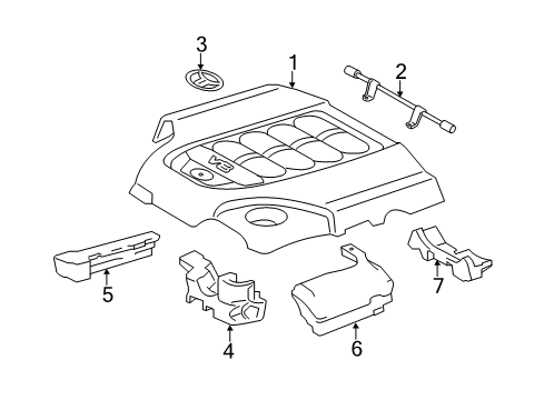 2020 Toyota Land Cruiser Engine Appearance Cover V-Bank Cover Sub-Assembly Diagram for 11209-38031