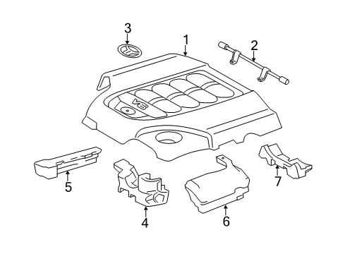 2020 Toyota Land Cruiser Engine Appearance Cover Emblem Diagram for 11291-31050