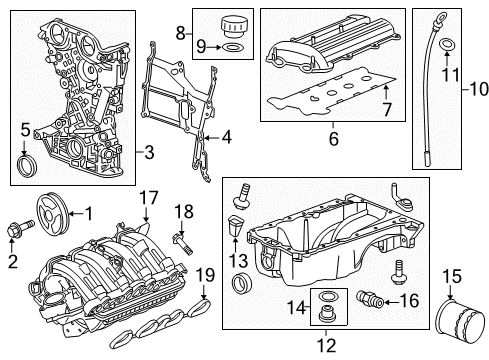 2016 Cadillac ELR Filters Oil Filter Adapter Diagram for 55572186