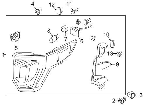 2016 Ford Explorer Bulbs Pad Diagram for FB5Z-13420-A