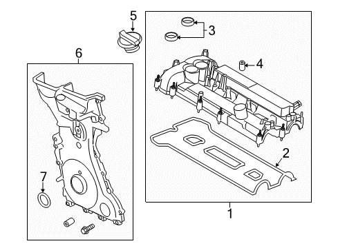 2018 Ford Fusion Valve & Timing Covers Engine Cover Grommet Diagram for BM5Z-6C518-A