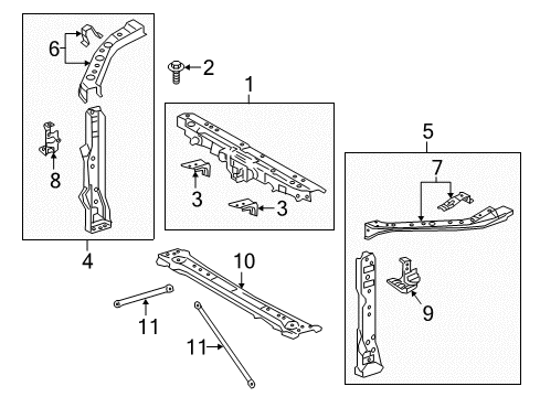 2018 Toyota Camry Radiator Support Outer Support Diagram for 53202-33903