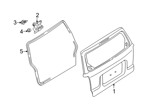 2009 Mercury Mariner Gate & Hardware Hinge Nut Diagram for -W520102-S441