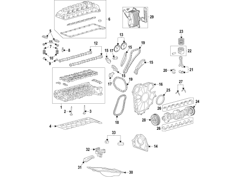 2022 GMC Yukon Engine Parts, Mounts, Cylinder Head & Valves, Camshaft & Timing, Variable Valve Timing, Oil Cooler, Oil Pan, Oil Pump, Crankshaft & Bearings, Pistons, Rings & Bearings Rear Cover Diagram for 55512224