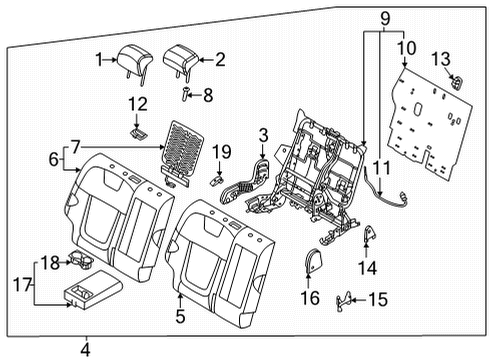 2022 Hyundai Tucson Rear Seat Components HEATER-REAR SEAT BACK Diagram for 89370-N9000