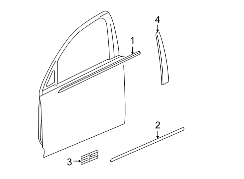 2008 Chevrolet Impala Exterior Trim - Front Door Applique Diagram for 15876956