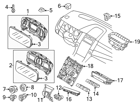 2013 Ford Taurus Cluster & Switches Heater Control Diagram for DG1Z-19980-K