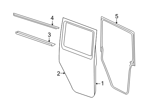 2014 Jeep Wrangler Rear Door WEATHERSTRIP-Door To Body Diagram for 55395718AO