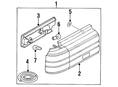 1987 Nissan Stanza Tail Lamps Lamp Re Combination RH Diagram for B6550-D4500