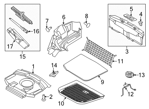 2016 Lincoln MKS Interior Trim - Rear Body Carpet Retainer Diagram for -W709883-S300