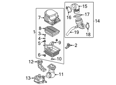 2022 Genesis G80 Air Intake Clamp-Hose Diagram for 14711-68006-B