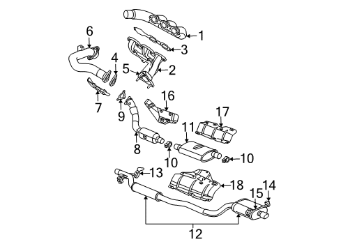 2005 Chrysler Pacifica Exhaust Manifold Exhaust Manifold Diagram for 4648908AC