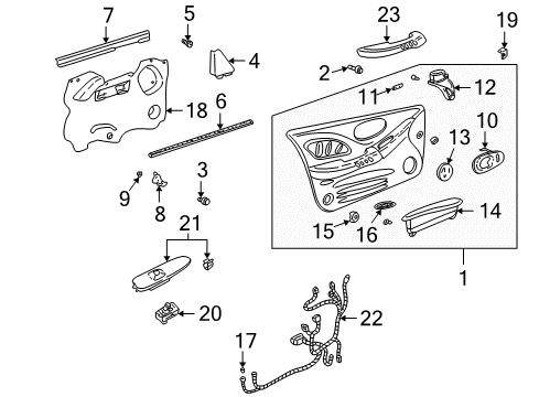 2004 Pontiac Bonneville Interior Trim - Front Door Trim Panel Assembly Retainer Diagram for 25707329