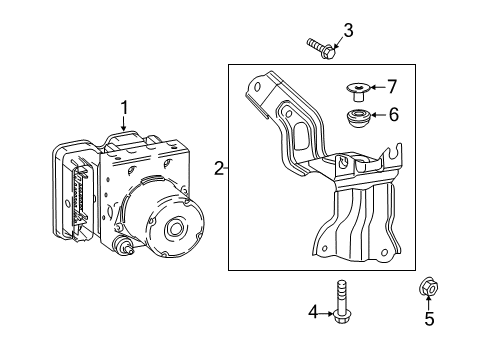 2018 Toyota C-HR Anti-Lock Brakes Mount Bracket Collar Diagram for 44521-05010