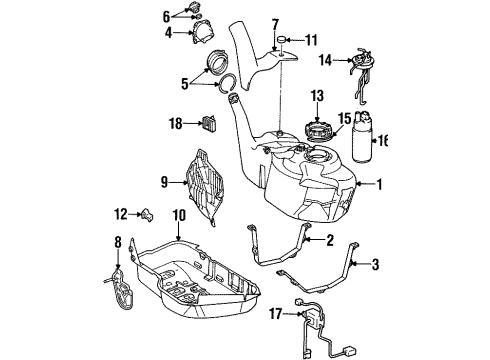 1998 Toyota Supra Fuel System Components Control Module Diagram for 89570-14240