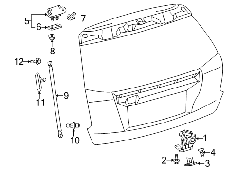 2012 Toyota Prius V Lift Gate Lift Cylinder Diagram for 68960-47091