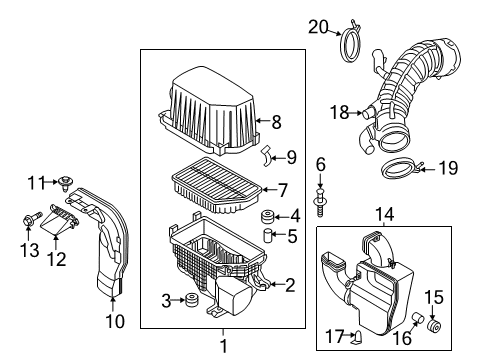 2018 Kia Soul Filters Cleaner Assembly-Air Diagram for 28110B2900
