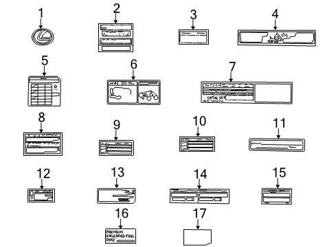 2002 Lexus LS430 Information Labels Plate, Emission Control Information Diagram for 11298-50290