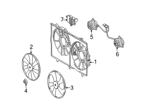 2014 Lexus RX350 Cooling System, Radiator, Water Pump, Cooling Fan Motor, Cooling Fan Diagram for 16363-23050