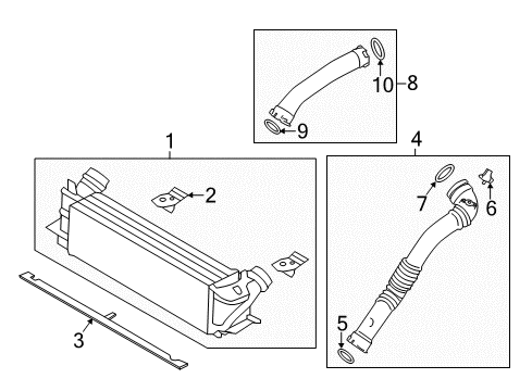 2015 BMW 528i xDrive Intercooler Charge-Air Duct Diagram for 13717612096