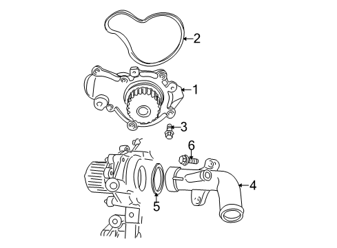 2001 Chrysler PT Cruiser Water Pump Tube-Water Inlet Diagram for 4884027AA