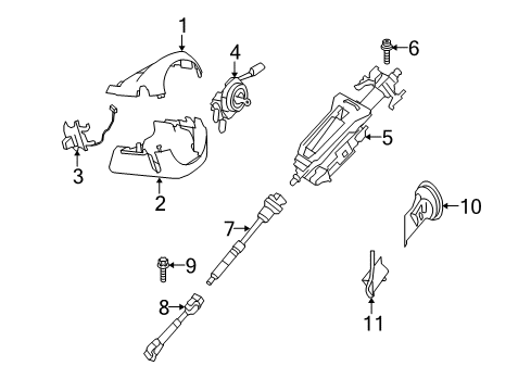 2012 BMW X5 Switches Steering Column Switch Diagram for 61319164419