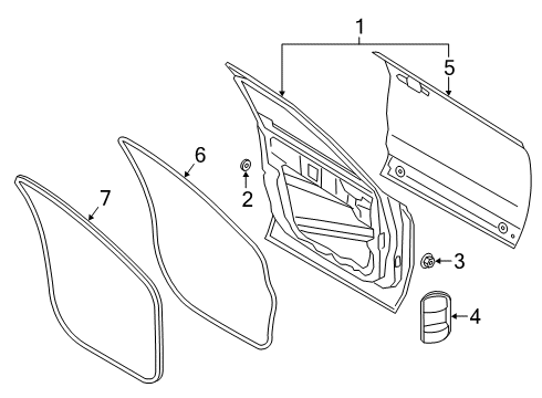 2020 Ford Escape Front Door Door Shell Plug Diagram for -W718718-S300