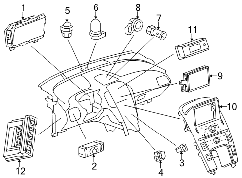 2014 Chevrolet Volt Controls - Instruments & Gauges Park Brake Warning Switch Diagram for 20795310