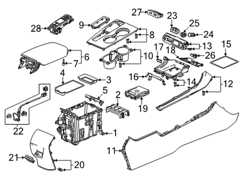 2022 Honda Civic Center Console LIGHT ASSY., AMBIENT Diagram for 34760-T4G-901