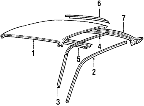 1990 BMW 735i Roof & Back Glass Clamp Diagram for 51131924953