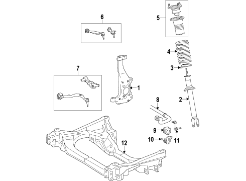 2012 Lexus LS460 Front Suspension, Lower Control Arm, Upper Control Arm, Ride Control, Stabilizer Bar, Suspension Components Cylinder Assembly, Pneumatic Diagram for 48020-50291