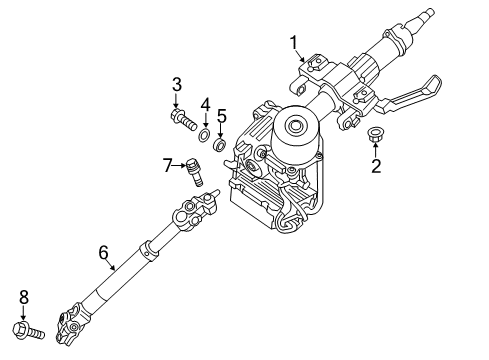 2015 Hyundai Veloster Steering Column & Wheel, Steering Gear & Linkage Column Assembly-Steering Diagram for 56310-2V955