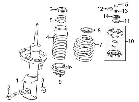 2015 Chevrolet Impala Struts & Components - Front Strut Bumper Diagram for 20962825