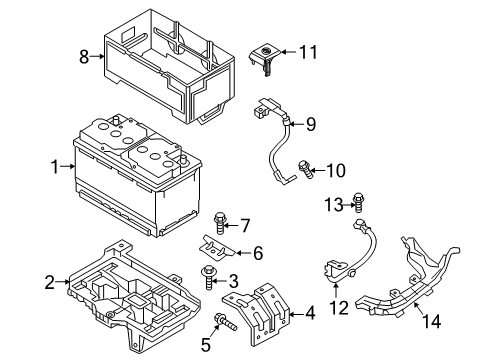 2022 Kia Telluride Battery Stay Assembly-Battery Diagram for 37130S9000