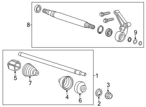 2012 Chevrolet Volt Drive Axles - Front Front Wheel Drive Shaft Assembly (Rh Proc) Diagram for 22868218