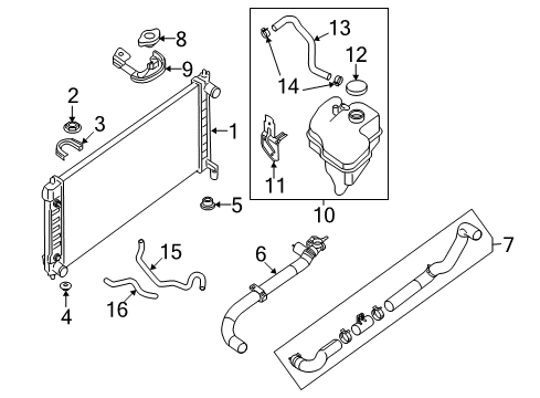 2019 Nissan Maxima Radiator & Components Hose-RESERVER Tank Diagram for 21741-3TA1A