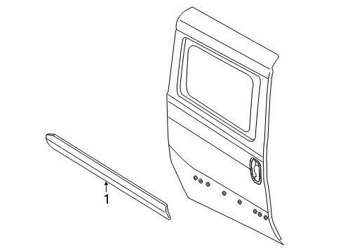 2019 Ram ProMaster City Exterior Trim - Side Loading Door Molding-Body Side Diagram for 5YF70JXWAA