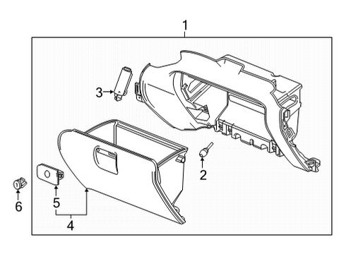 2021 Chevrolet Suburban Glove Box Glove Box Assembly Diagram for 84788133